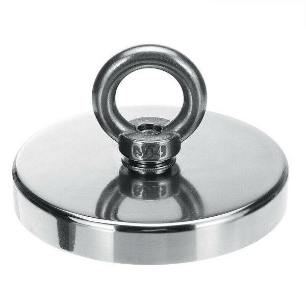 Magnet neodim oală D 120 mm cârlig inelar rotativ - magnet pescuit