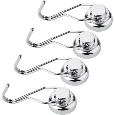 Magnet neodim oală D 25 mm cu cârlig / cuier rotativ 4 buc