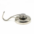 Неодимов магнит тенджера Ø36 мм с въртяща се кука / закачалка с 2 степени на свобода 180° / 360° страничен изглед