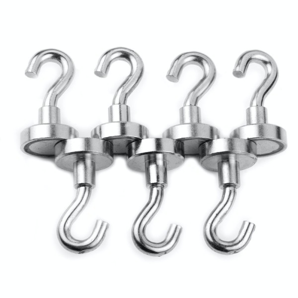 Magnet neodim oală D 16 mm filet interior și cârlig 7 bucăți