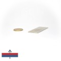 Неодимов магнит блок 64 x 25 x 1,3 мм с монета 50 стотинки