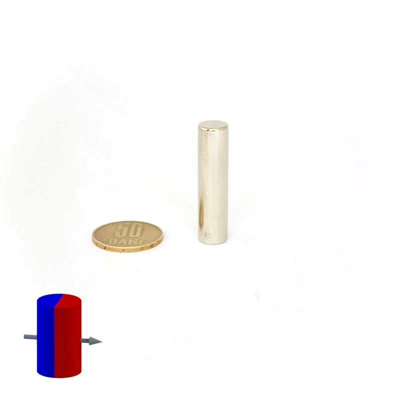 Magnet neodim cilindru 10 x 40 mm diametral 50 bani magnetizare