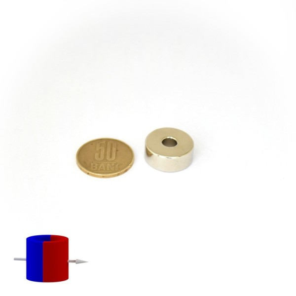 Magnet neodim inel 20 x 6 x 8 mm diametral 50 bani magnetizare