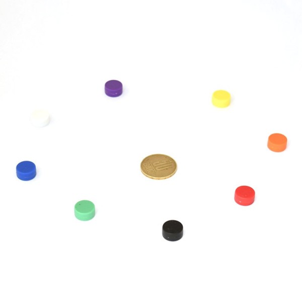 Неодимов магнитен пинов диаметър 12,7 x 6,35 мм, мултиколор магнитни щифтове за дъска с монета 50 стотинки