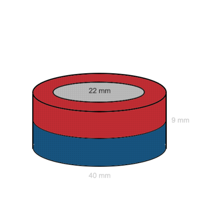 Magnet ferita inel 40 x 22 x 09 mm C