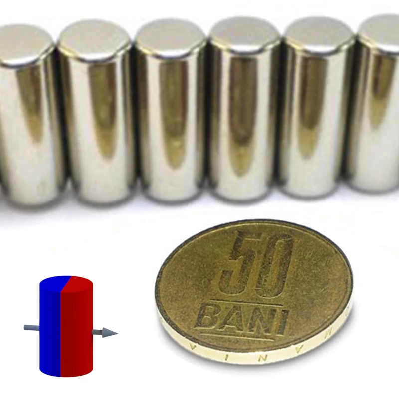 Magnet neodim cilindru 10 x 20 mm diametral magnetizare diametrală