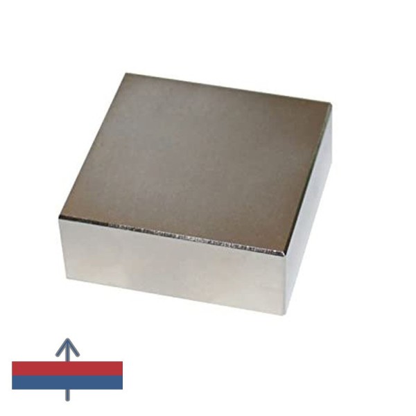 Magnet neodim bloc 50 x 50 x 20 mm cu magnetizare