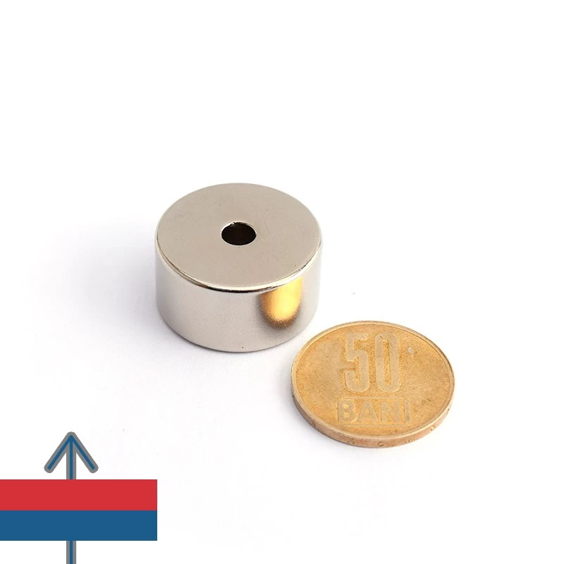 Magnet neodim inel 24 x 6,1 x 20 mm cu 50 bani și magnetizare