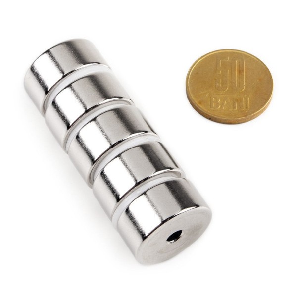 Неодимов магнит пръстен 21,8 x 4,2 x 10 мм комплект с монета 50 стотинки