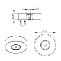 Феритен магнит пръстен 43 x 10 x 12,5 мм - схема