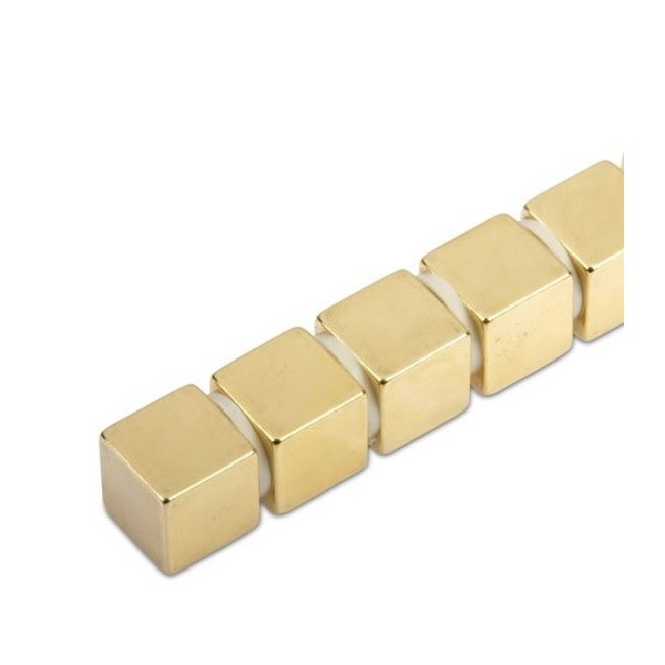 Неодимов магнит куб 10 мм позлатен комплект