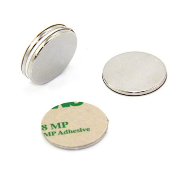 Magnet neodim disc 25 x 2 mm autoadeziv 3 bucăți