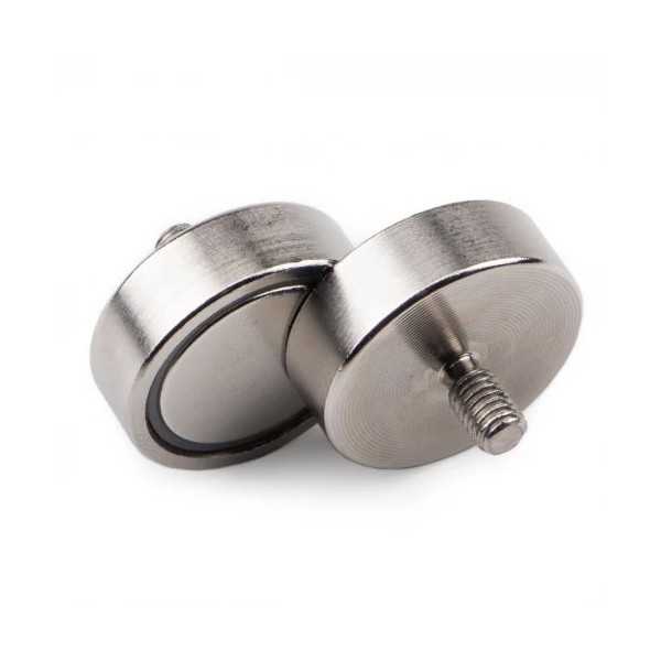 Magnet neodim oală D 25 mm filet exterior - 2 bucăți