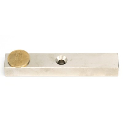 Magnet neodim bloc 120 x 20 x 15 mm gaură șanfren D7 / D12