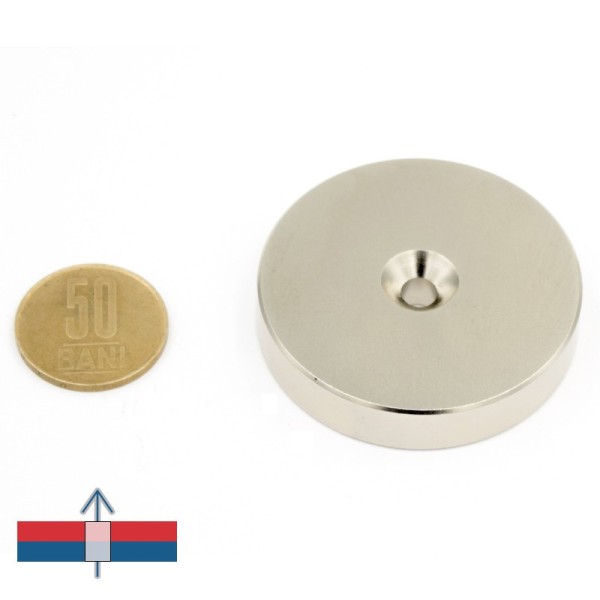 Magnet neodim inel 50 x 5,5 x 10 mm cu șanfren cu magnetizare