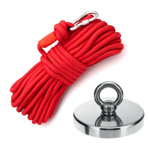 Set magnet fishing / pescuit: Oală D 120 + funie 12 mm / 20 m și carabină