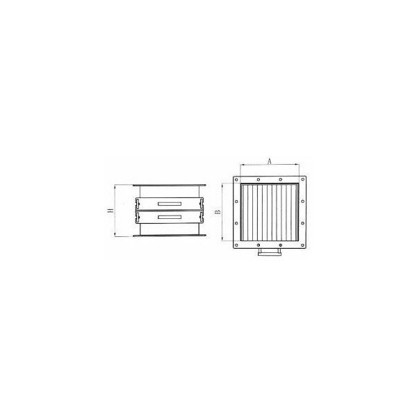 Separator magnetic cu tije magnetice tip sertar culisant cu două rânduri de grile magnetice - schema