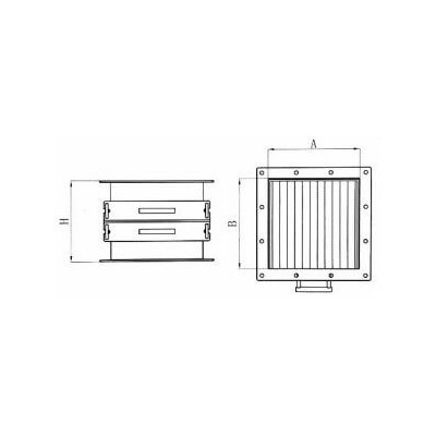 Separator magnetic cu tije magnetice tip sertar culisant cu două rânduri de grile magnetice - schema