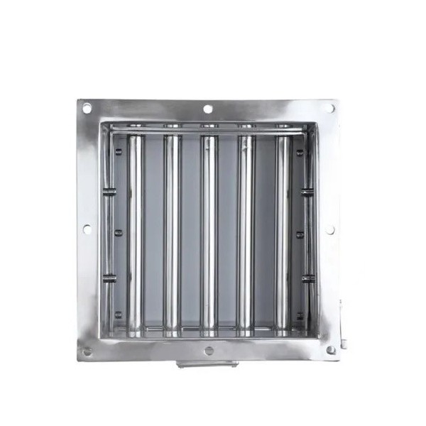Separator magnetic cu tije magnetice tip sertar culisant cu două rânduri de grile magnetice - vedere de sus