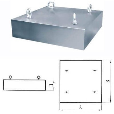 Separator magnetic bloc suspendat pentru benzi transportoare 700 x 600 x 250 mm schema