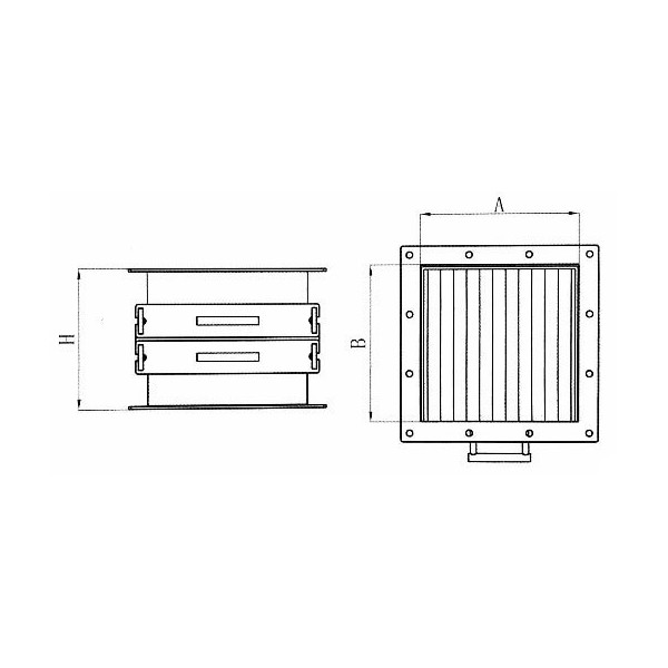 Магнитен сепаратор с магнитни решетки тип плъзгащо се чекмедже с два реда 308 x 305 x 270 мм с две чекмеджета - схема