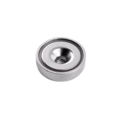 Magnet neodim oală D 20 mm cu gaură și șanfren
