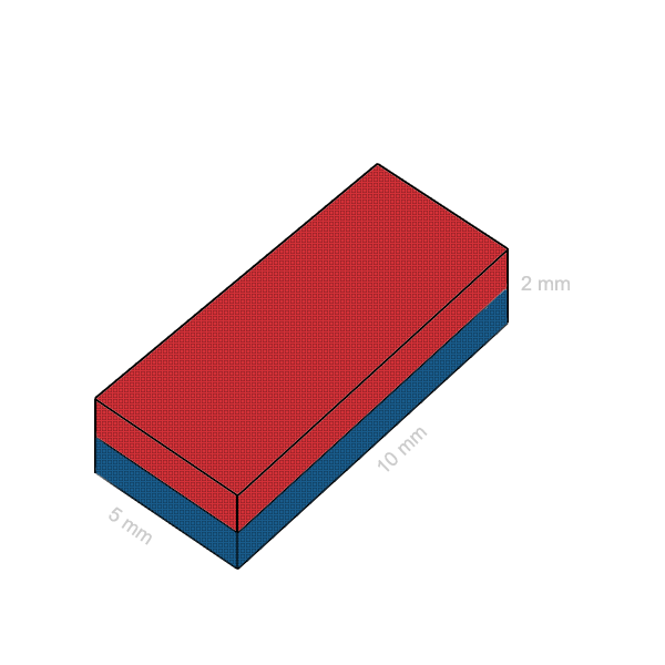 Magnet neodim bloc 10 x 05 x 02 mm C