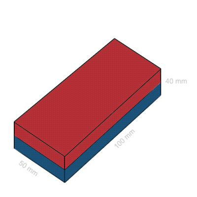 Magnet neodim bloc 100 x 50 x 40 mm C