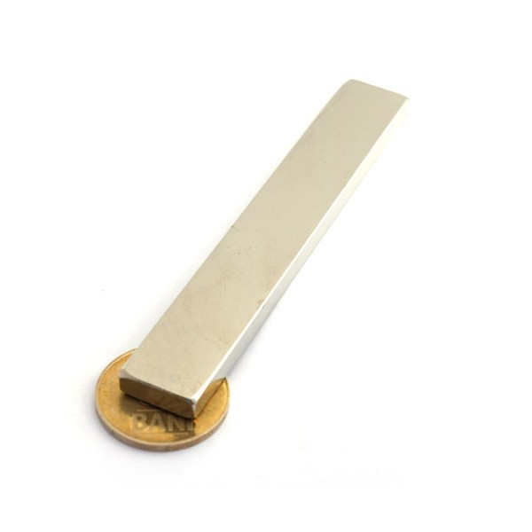 Magnet neodim bloc 100 x 15 x 5 mm - N45 peste moneda - 1