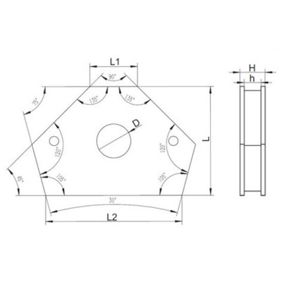 Dispozitiv magnetic fixare piese sudură 112 x 25 x 20 mm - tip B - schema