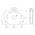 Магнитно устройство за фиксиране на части при заваряване 112 x 25 x 20 мм - тип B - схема