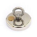 Magnet neodim oala D 90 mm carlig inelar cu moneda de 50 bani