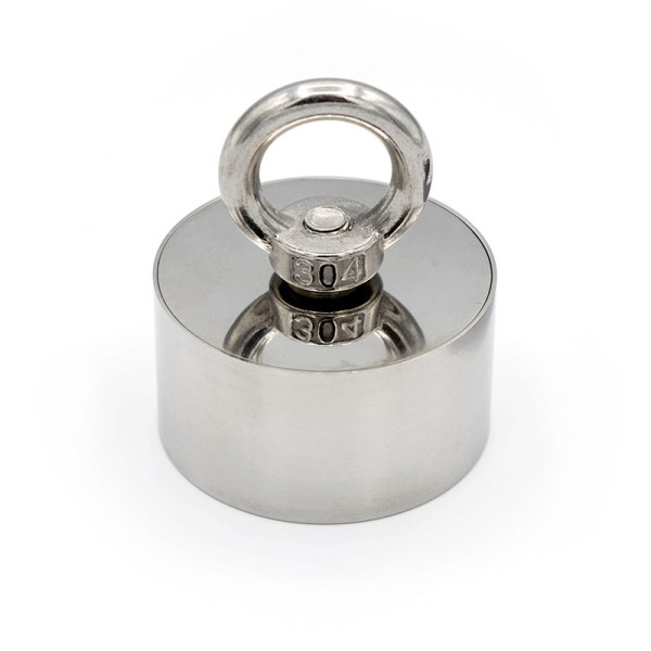 Неодимов магнит за риболов 360° Ø55 x В30 мм - сила 320/80 кг