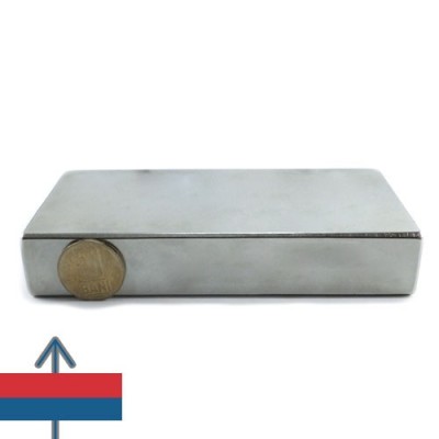 Magnet neodim bloc 140 x 70 x 25 mm grosimea comparabilă cu moneda de 50 bani