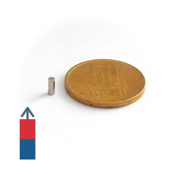 Magnet neodim cilindru 2 x 5 mm - N50 cu magnetizare