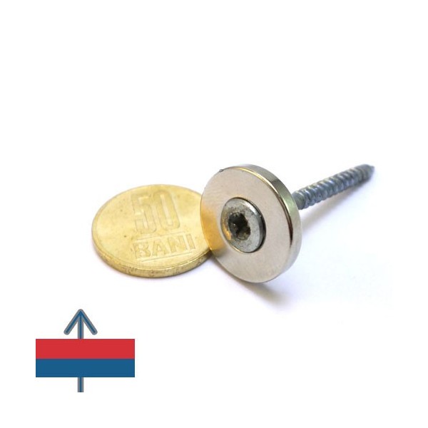 Magnet neodim inel D 20 mm - oală fără carcasă cu surub