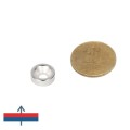 Неодимов магнит пръстен Ø10 x В3 мм - тенджера без корпус - с намагнитване и монета 50 стотинки