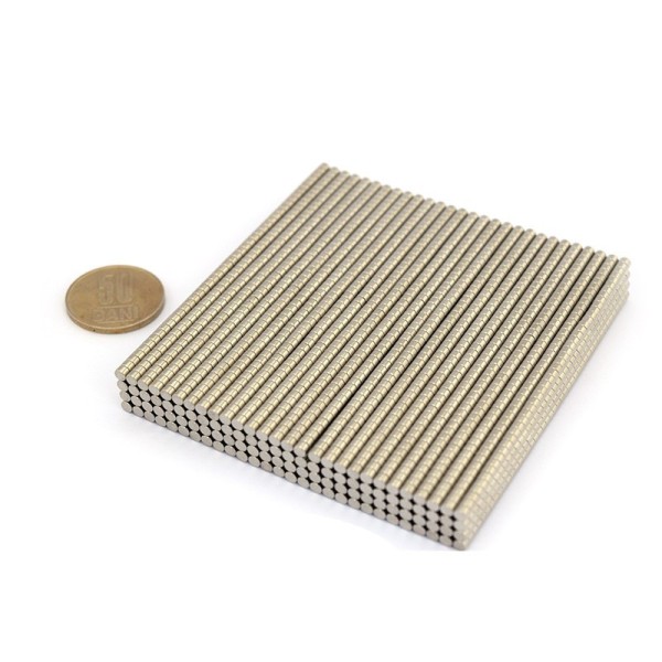 Неодимов магнит диск 3 x 2 мм голям комплект