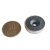 Magnet ferită oală D 25 mm cu gaură cu șanfren 2