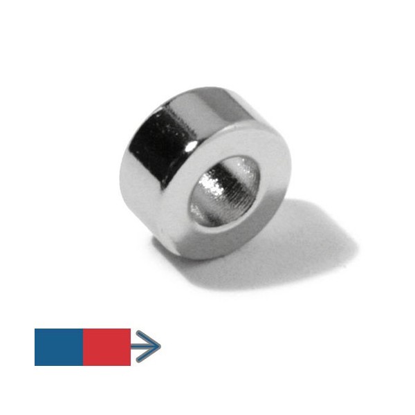 Неодимов пръстенов магнит 10 x 5 x 5 mm с намагнитване