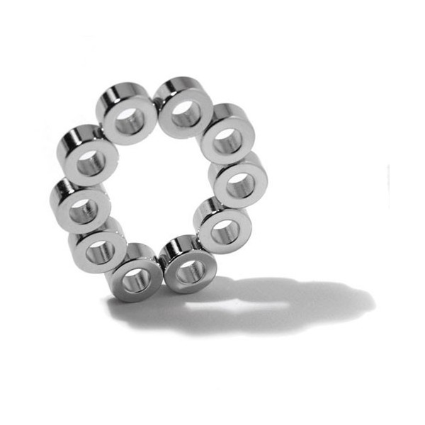 Magnet neodim inel 10 x 05 x 05 mm demonstrație magneți radiali 2