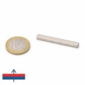 Magnet neodim bloc 40 x 5 x 3 mm - cu moneda de un euro și magnetizare