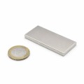 Magnet neodim bloc 60 x 20 x 3 mm N52 - cu moneda de un euro