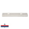 Magnet neodim bloc 100 x 20 x 5 mm cu găuri îngropate D4,5 / D9,46 - magnetizare