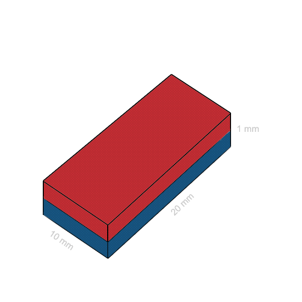 Неодимов магнит блок 20 x 10 x 0.1 мм C
