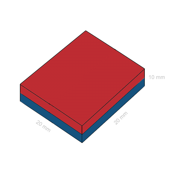 Неодимов магнит блок 20 x 20 x 10 мм схема