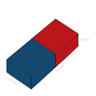Magnet neodim bloc 25 x 06 x 06 mm C