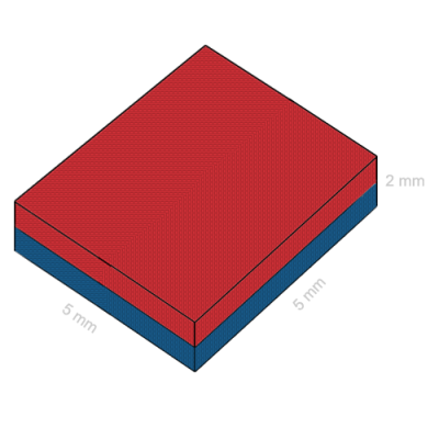 Polaritate Magnet neodim bloc 05 x 05 x 02 mm