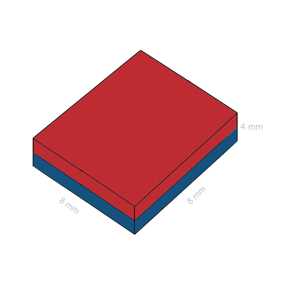 Неодимов магнит блок 8 x 8 x 4 мм C