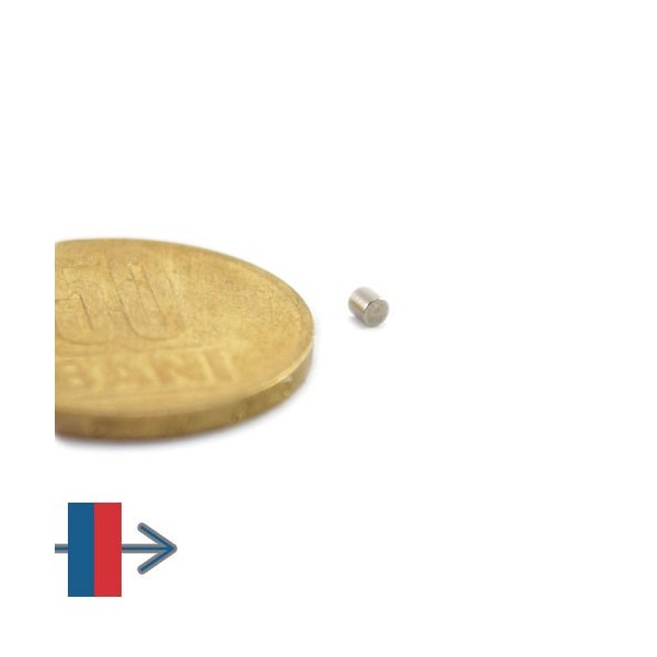 Неодимов магнит цилиндър 2 x 2 мм 3